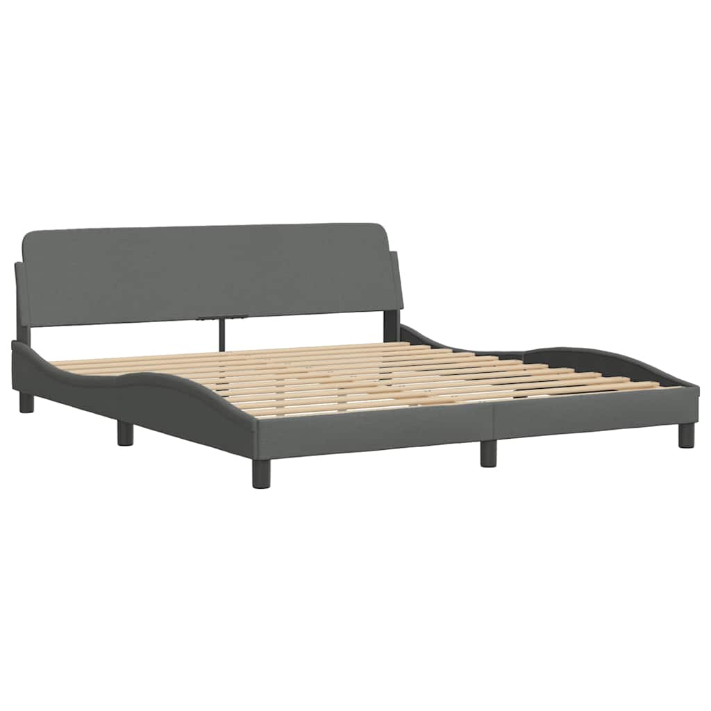 Bedframe zonder matras "Hanko" stof donkergrijs 180x200 cm is nu te koop bij PeponiXL, paradijselijk wonen!