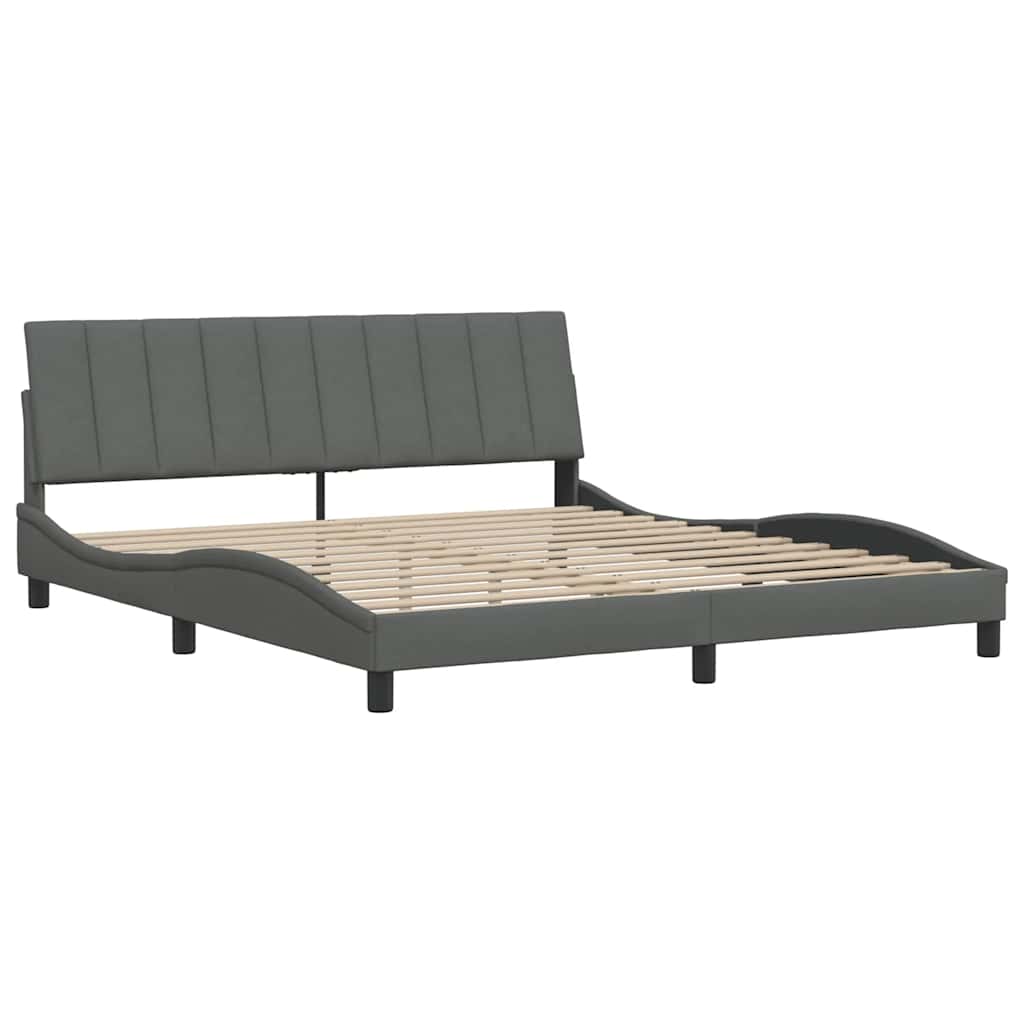 Bedframe zonder matras "Hanko" stof donkergrijs 180x200 cm is nu te koop bij PeponiXL, paradijselijk wonen!