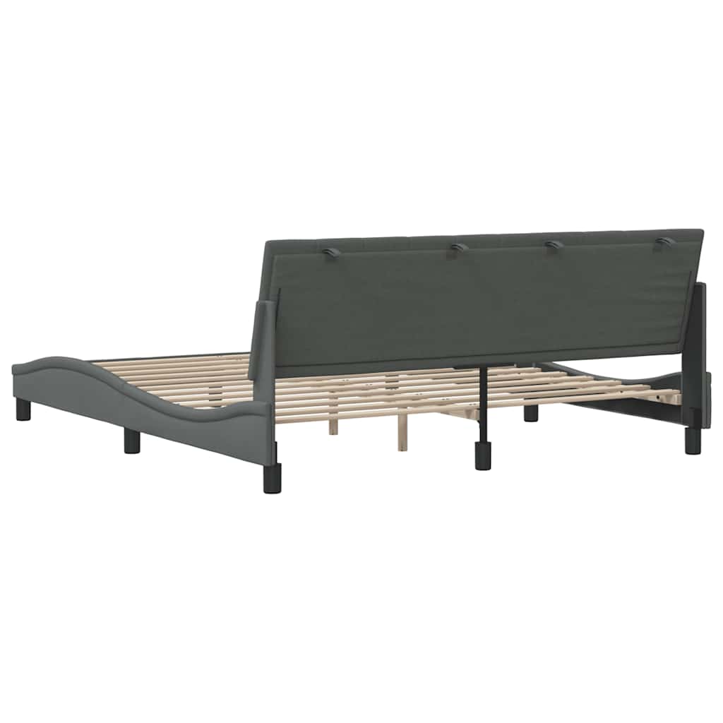 Bedframe zonder matras "Hanko" stof donkergrijs 180x200 cm is nu te koop bij PeponiXL, paradijselijk wonen!