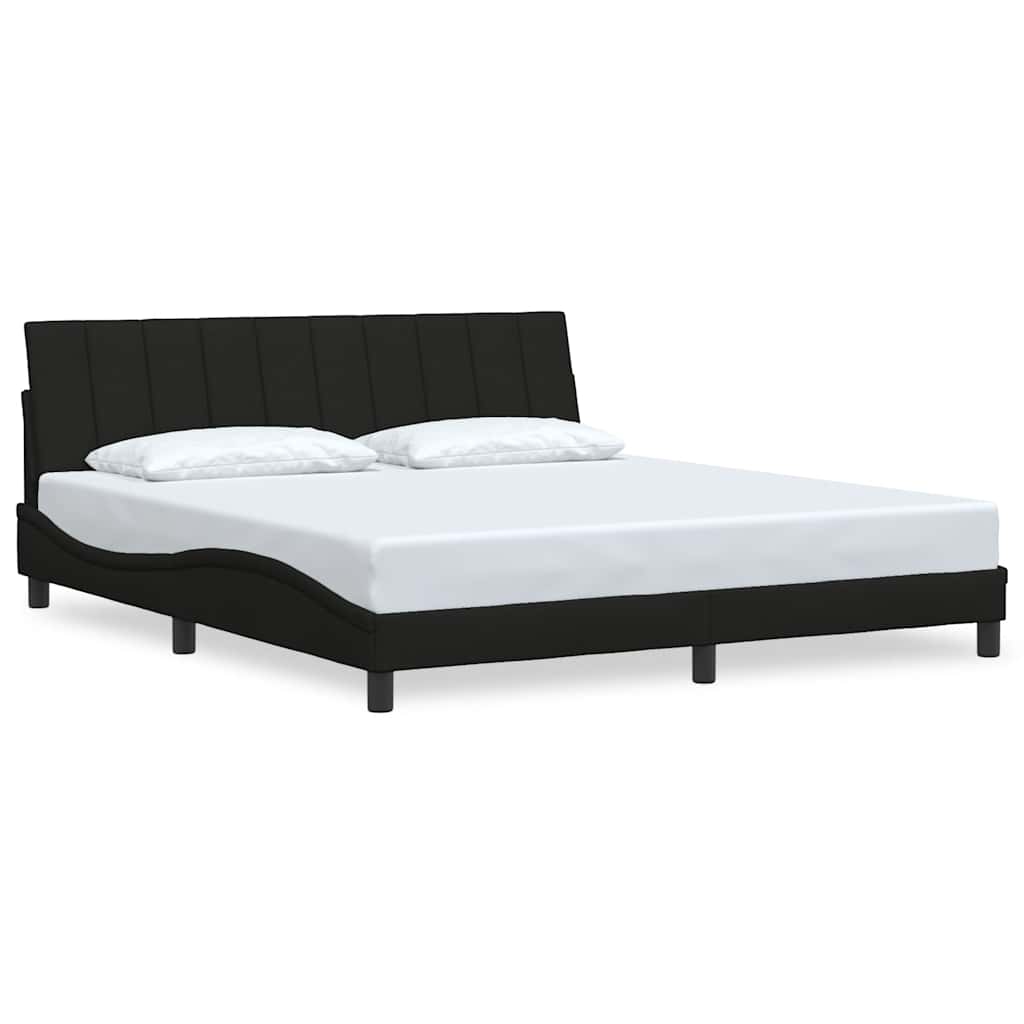 Bedframe zonder matras "Hanko" stof zwart 180x200 cm is nu te koop bij PeponiXL, paradijselijk wonen!