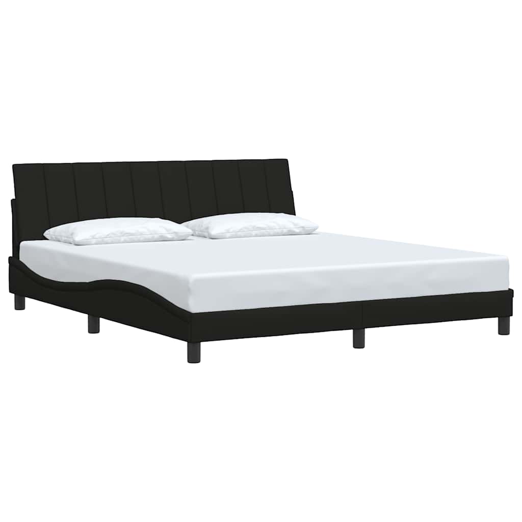 Bedframe zonder matras "Hanko" stof zwart 180x200 cm is nu te koop bij PeponiXL, paradijselijk wonen!