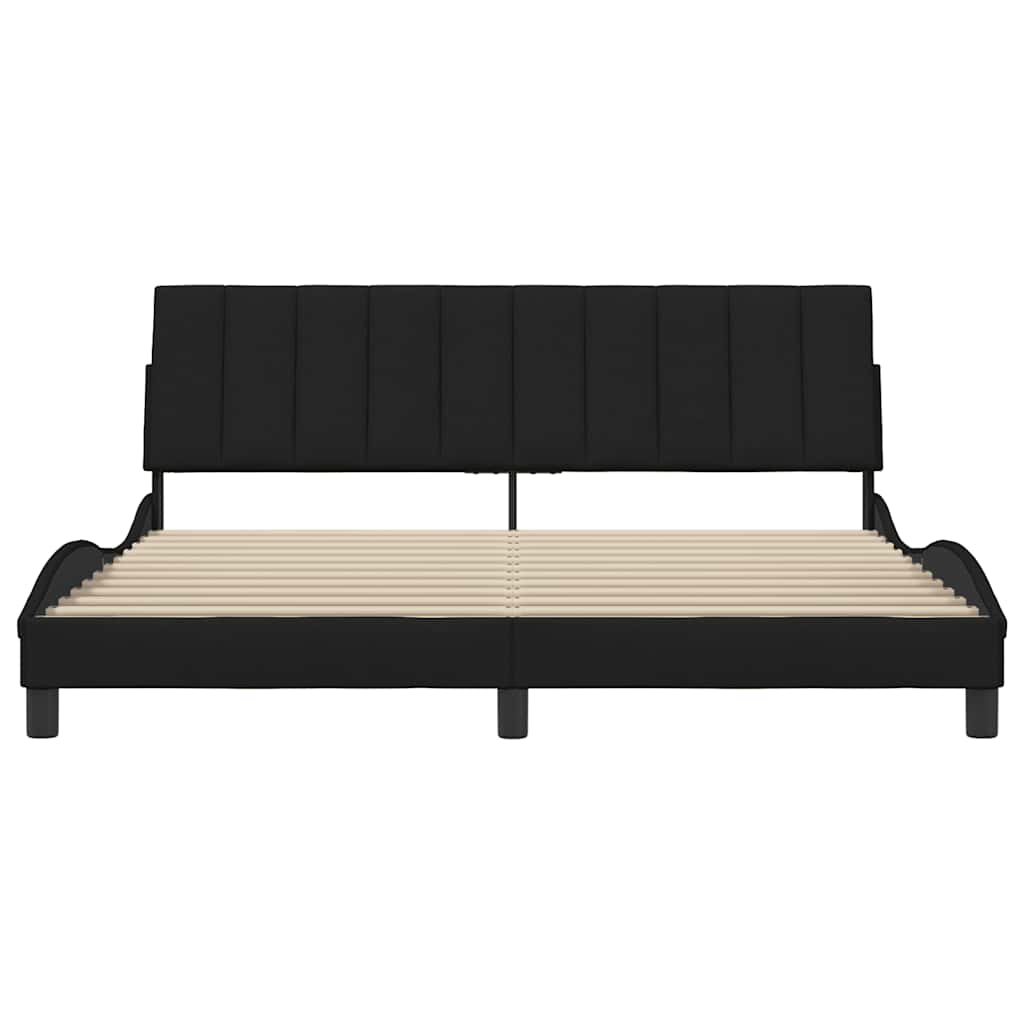 Bedframe zonder matras "Hanko" stof zwart 180x200 cm is nu te koop bij PeponiXL, paradijselijk wonen!