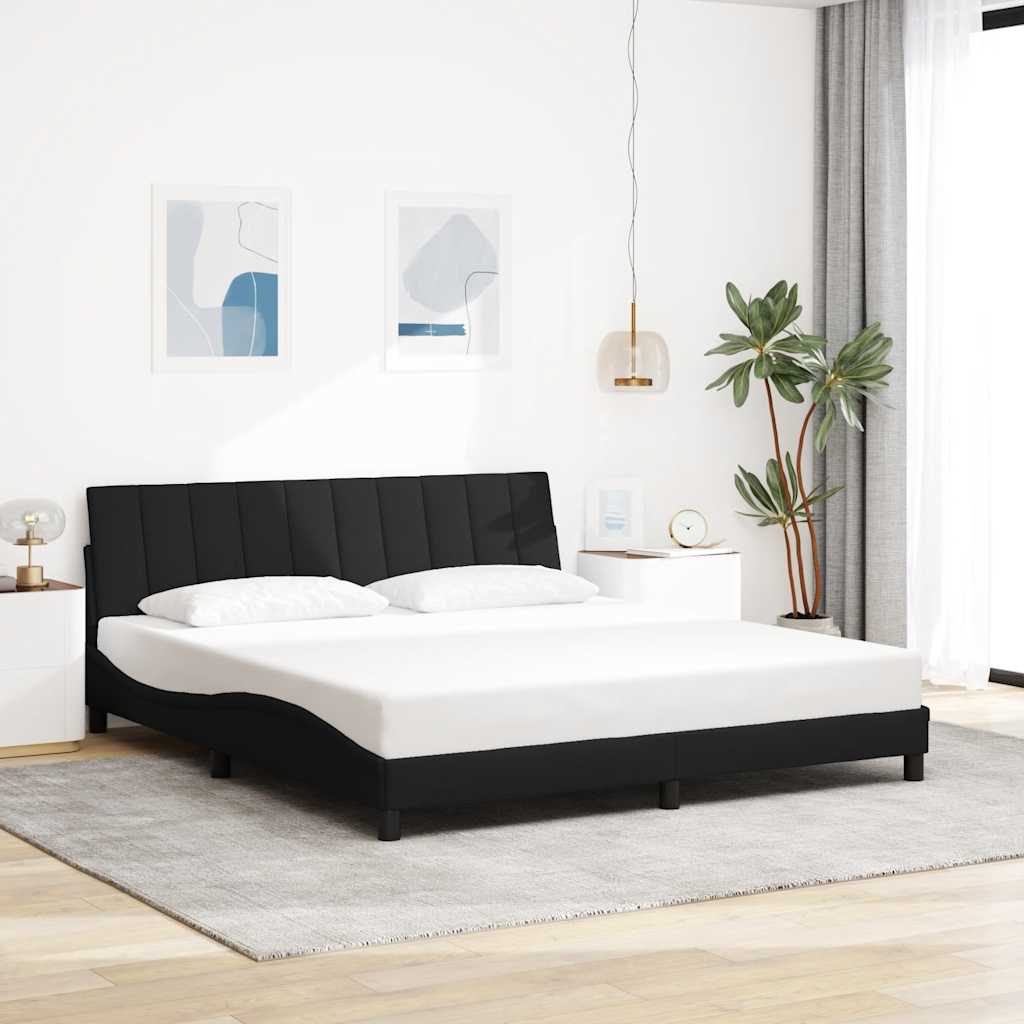 Bedframe zonder matras "Hanko" stof zwart 180x200 cm is nu te koop bij PeponiXL, paradijselijk wonen!