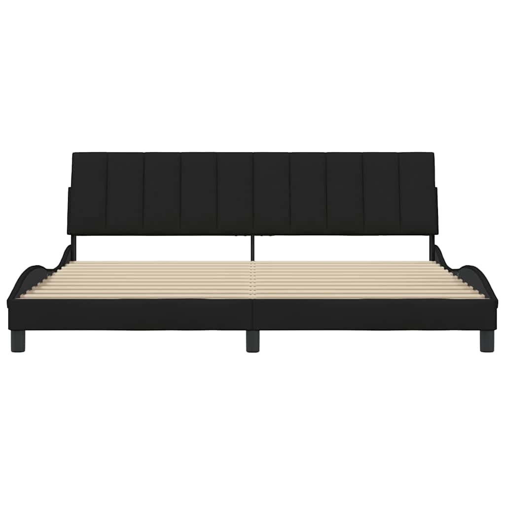 Bedframe zonder matras "Hanko" stof zwart 200x200 cm is nu te koop bij PeponiXL, paradijselijk wonen!