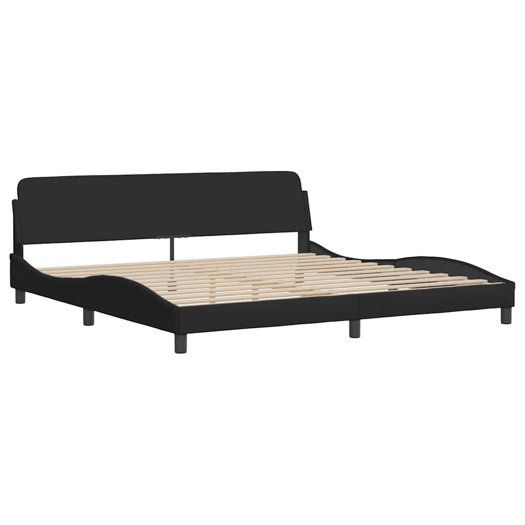Bedframe zonder matras "Hanko" stof zwart 200x200 cm is nu te koop bij PeponiXL, paradijselijk wonen!