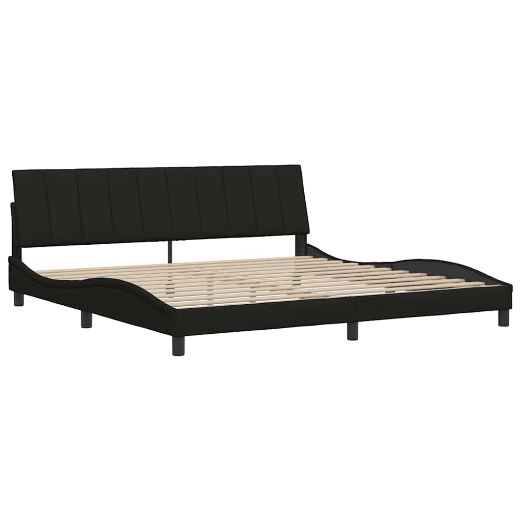 Bedframe zonder matras "Hanko" stof zwart 200x200 cm is nu te koop bij PeponiXL, paradijselijk wonen!