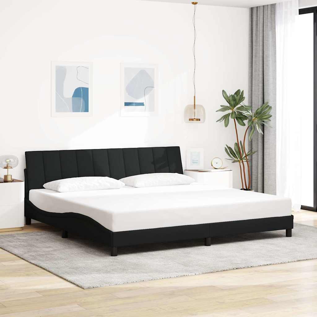 Bedframe zonder matras "Hanko" stof zwart 200x200 cm is nu te koop bij PeponiXL, paradijselijk wonen!
