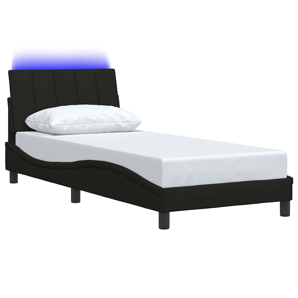 Bedframe zonder matras "Hanko" 80x200 cm stof zwart is nu te koop bij PeponiXL, paradijselijk wonen!