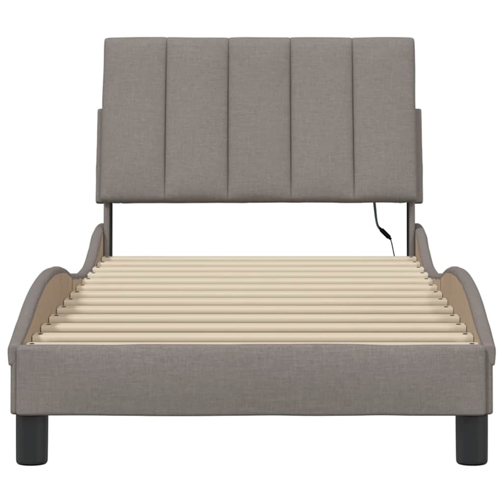Bedframe zonder matras "Hanko" 80x200 cm stof taupe is nu te koop bij PeponiXL, paradijselijk wonen!