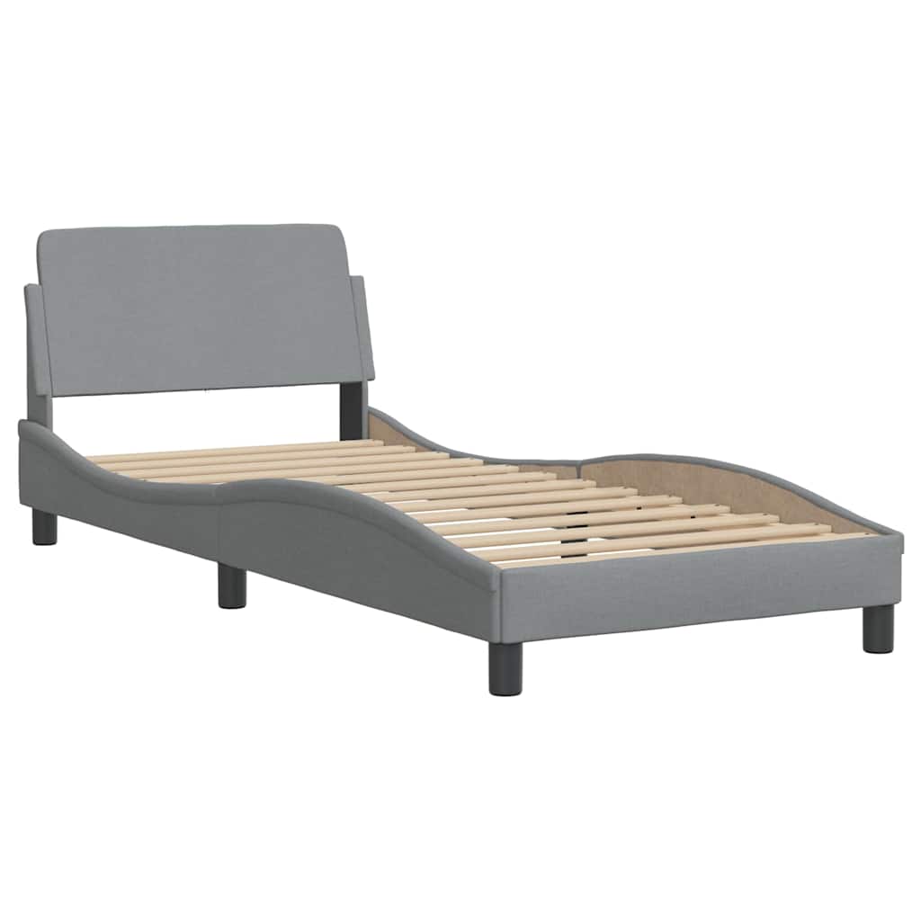 Bedframe zonder matras "Hanko" 90x200 cm stof lichtgrijs is nu te koop bij PeponiXL, paradijselijk wonen!