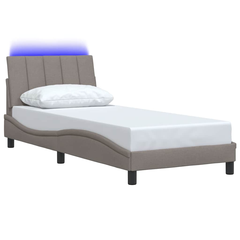 Bedframe zonder matras "Hanko" 90x200 cm stof taupe is nu te koop bij PeponiXL, paradijselijk wonen!