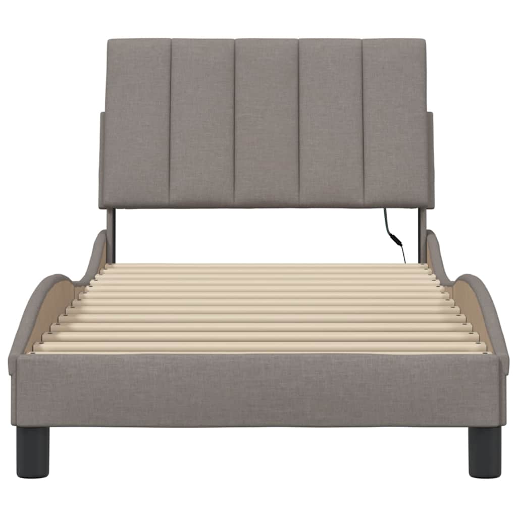 Bedframe zonder matras "Hanko" 90x200 cm stof taupe is nu te koop bij PeponiXL, paradijselijk wonen!