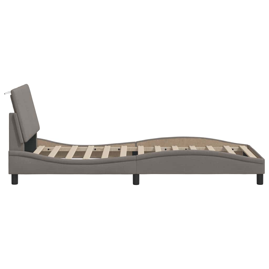 Bedframe zonder matras "Hanko" 90x200 cm stof taupe is nu te koop bij PeponiXL, paradijselijk wonen!