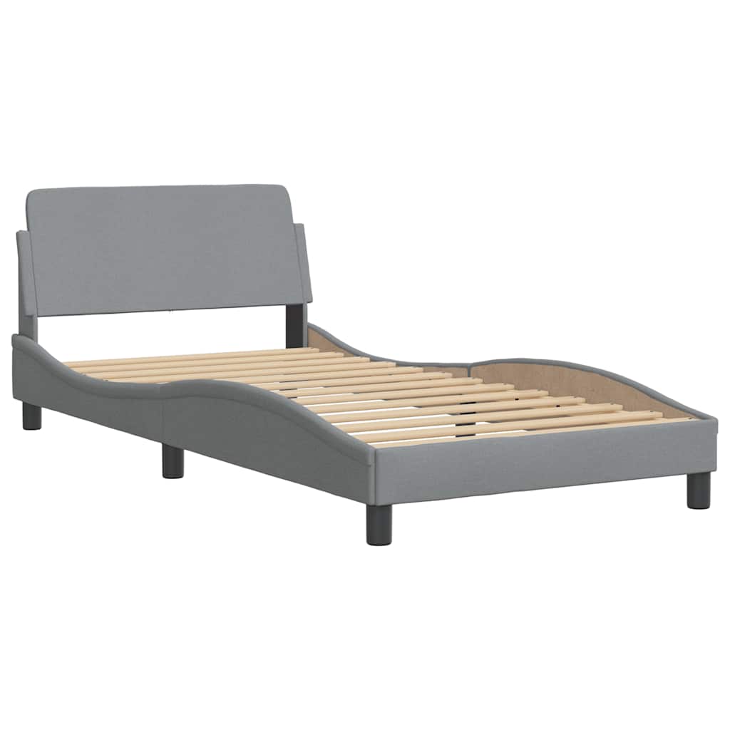 Bedframe zonder matras "Hanko" 100x200 cm stof lichtgrijs is nu te koop bij PeponiXL, paradijselijk wonen!