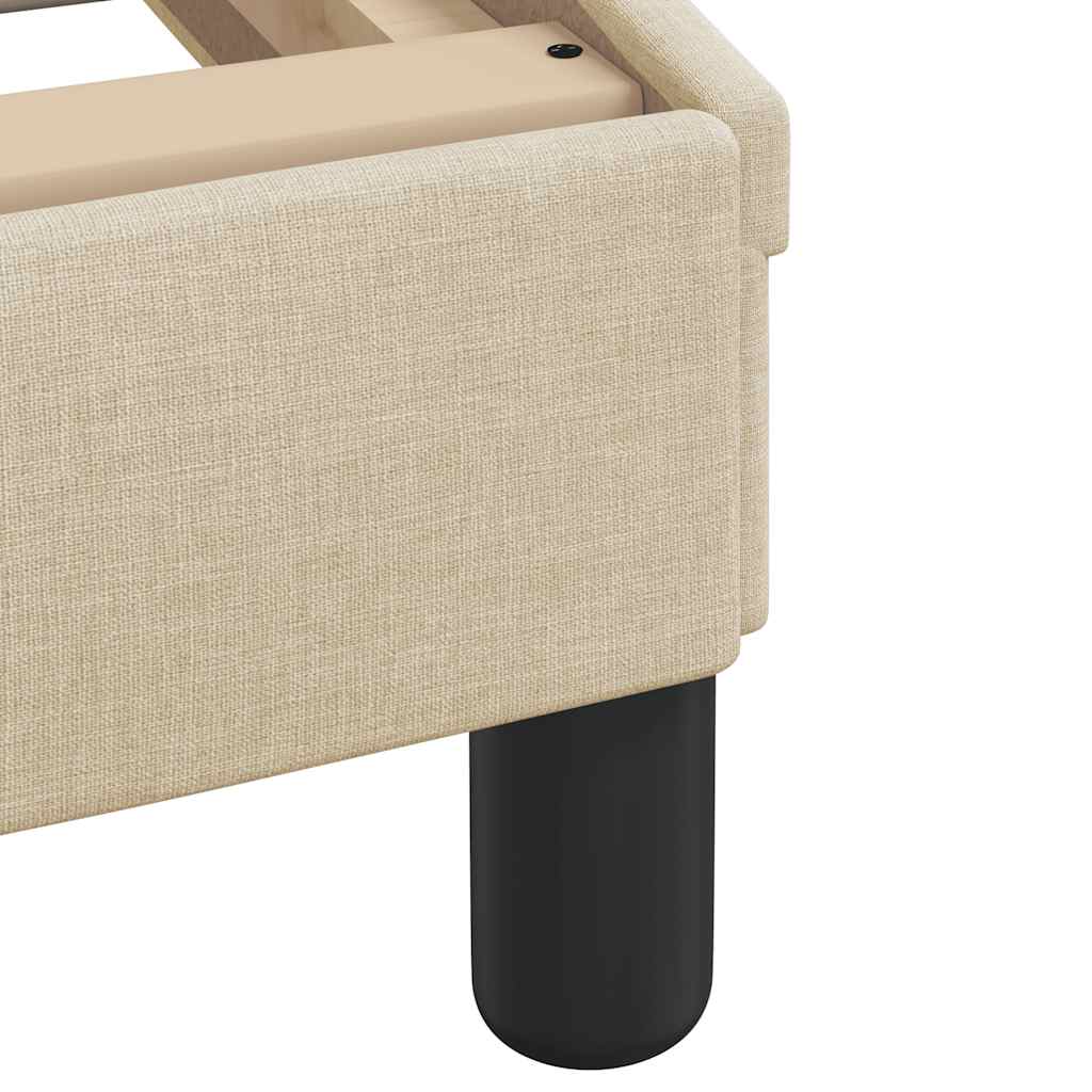 Bedframe zonder matras "Hanko" 100x200 cm stof crèmekleurig is nu te koop bij PeponiXL, paradijselijk wonen!