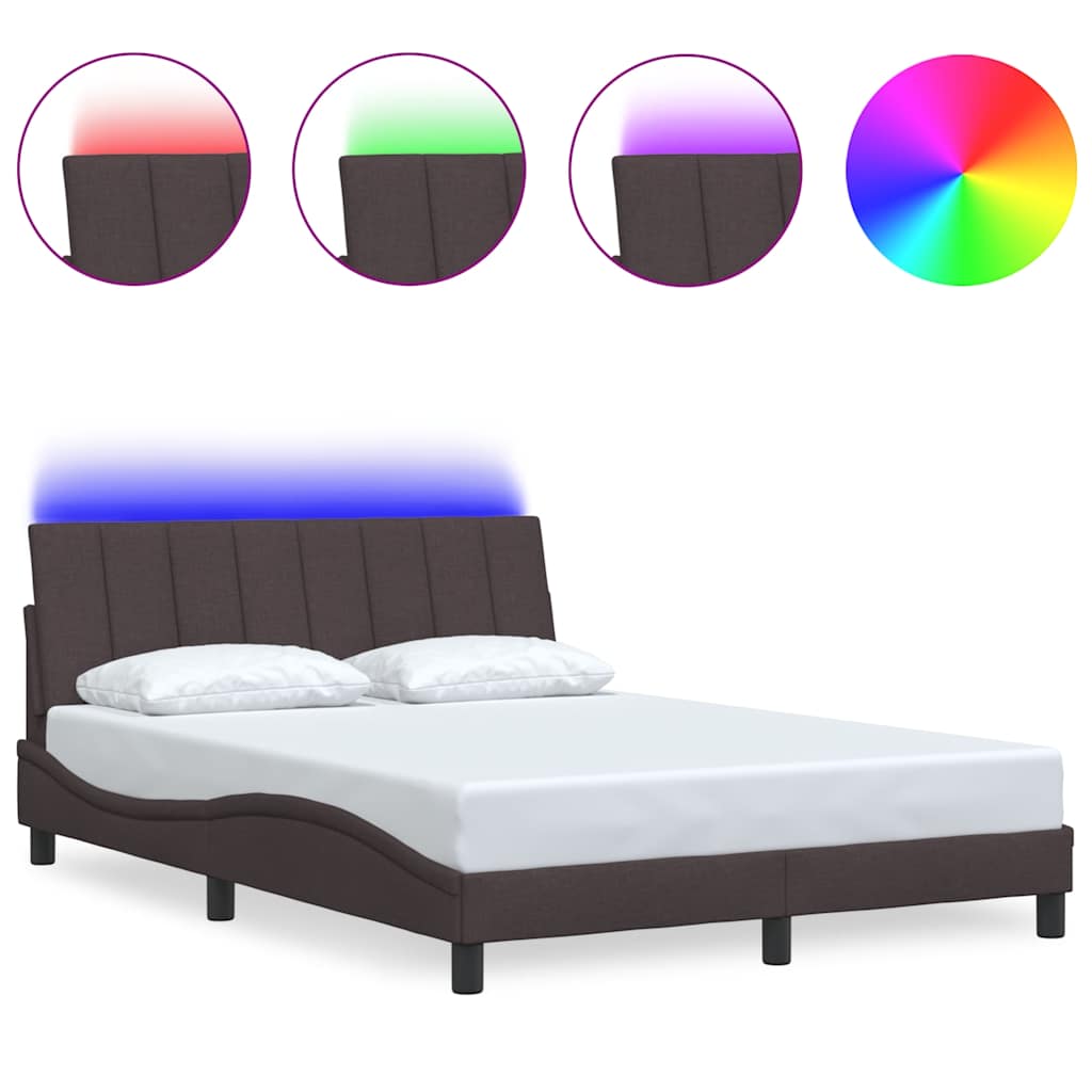 Bedframe zonder matras "Hanko" 120x200 cm stof donkerbruin is nu te koop bij PeponiXL, paradijselijk wonen!