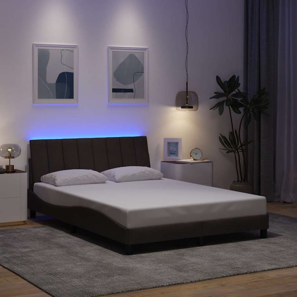 Bedframe zonder matras "Hanko" 120x200 cm stof donkerbruin is nu te koop bij PeponiXL, paradijselijk wonen!
