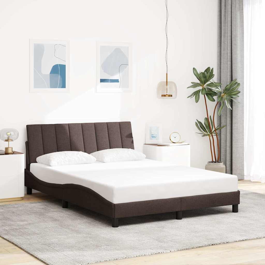 Bedframe zonder matras "Hanko" 120x200 cm stof donkerbruin is nu te koop bij PeponiXL, paradijselijk wonen!