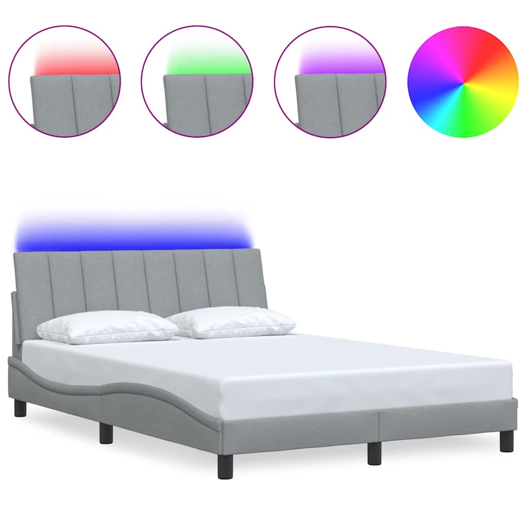 Bedframe zonder matras "Hanko" stof lichtgrijs 140x190 cm is nu te koop bij PeponiXL, paradijselijk wonen!