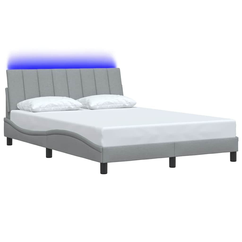 Bedframe zonder matras "Hanko" stof lichtgrijs 140x190 cm is nu te koop bij PeponiXL, paradijselijk wonen!