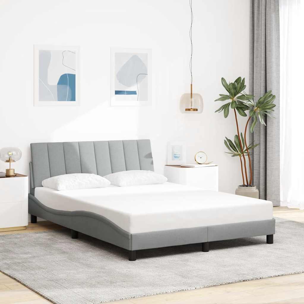 Bedframe zonder matras "Hanko" stof lichtgrijs 140x190 cm is nu te koop bij PeponiXL, paradijselijk wonen!