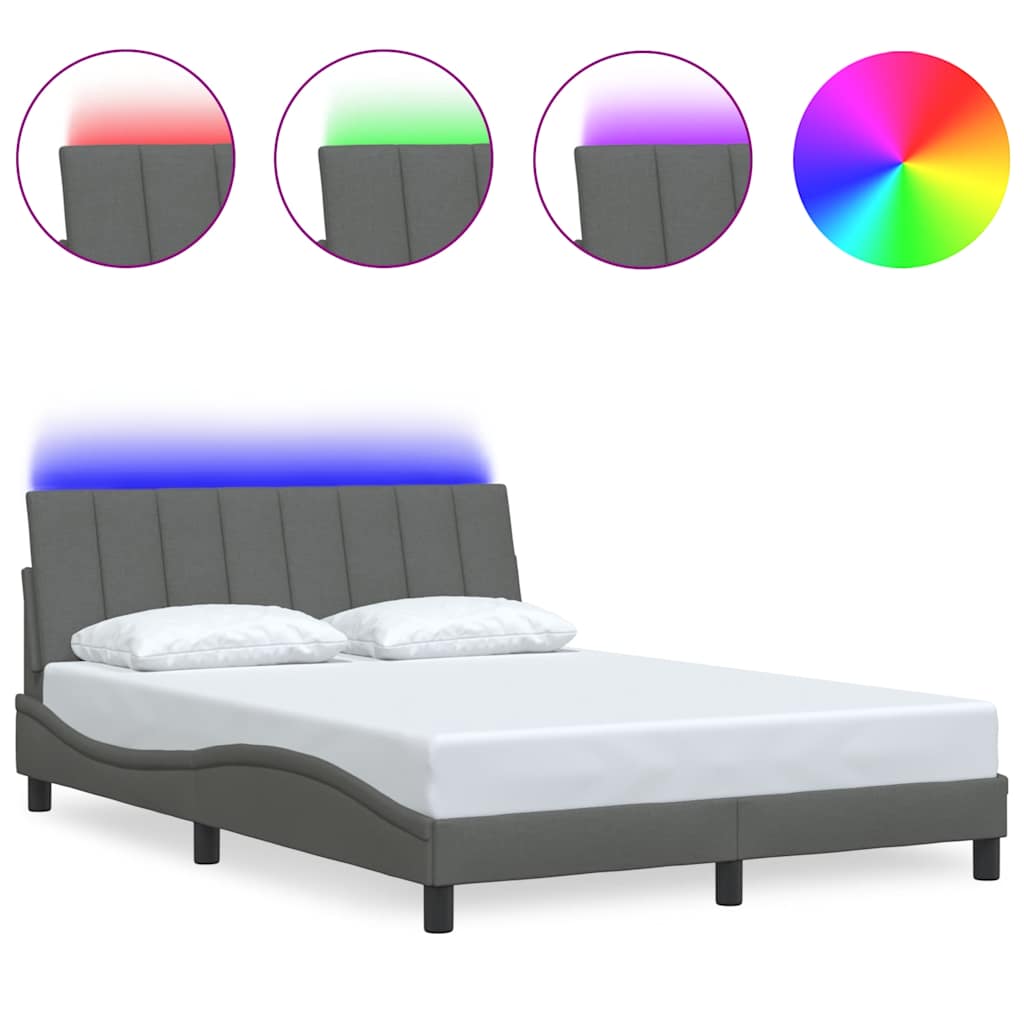 Bedframe zonder matras "Hanko" stof donkergrijs 140x190 cm is nu te koop bij PeponiXL, paradijselijk wonen!