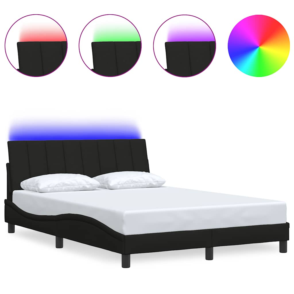 Bedframe zonder matras "Hanko" stof zwart 140x190 cm is nu te koop bij PeponiXL, paradijselijk wonen!