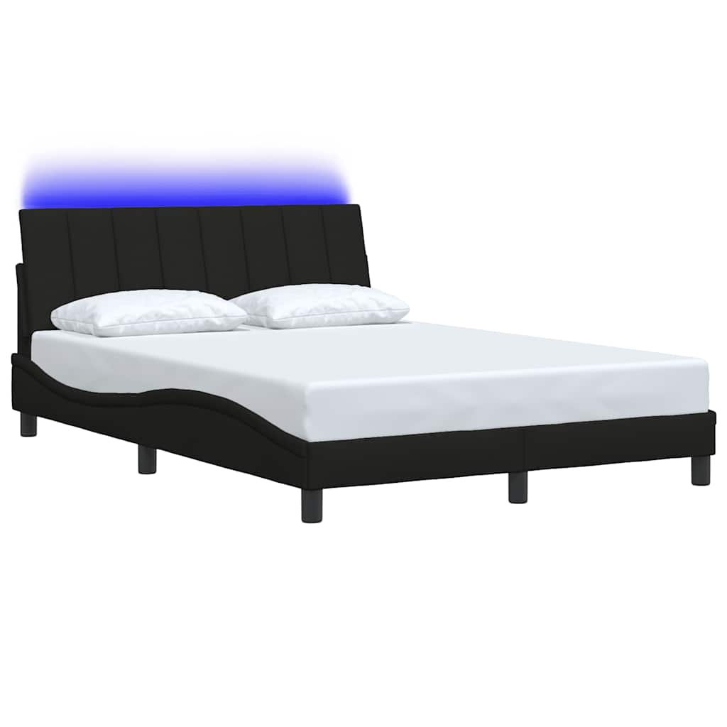 Bedframe zonder matras "Hanko" stof zwart 140x190 cm is nu te koop bij PeponiXL, paradijselijk wonen!