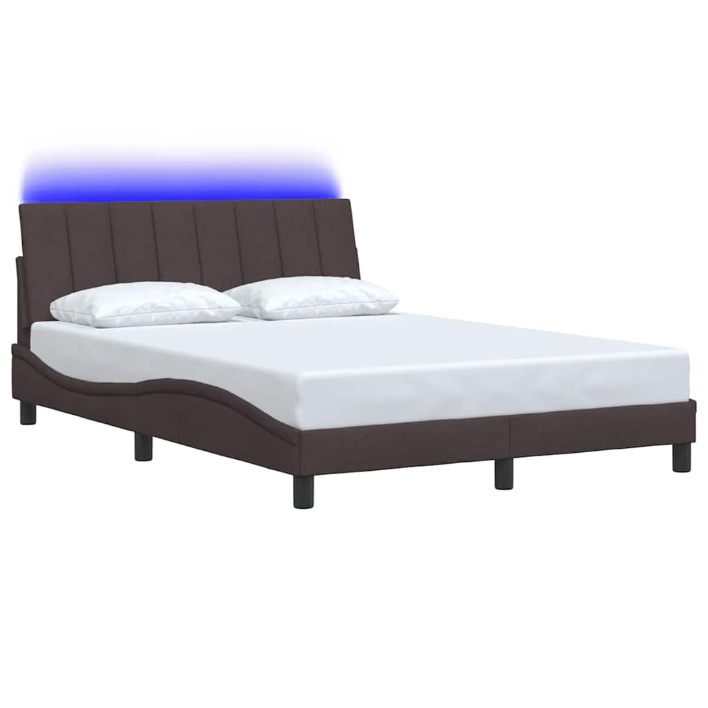 Bedframe zonder matras "Hanko" stof donkerbruin 140x190 cm