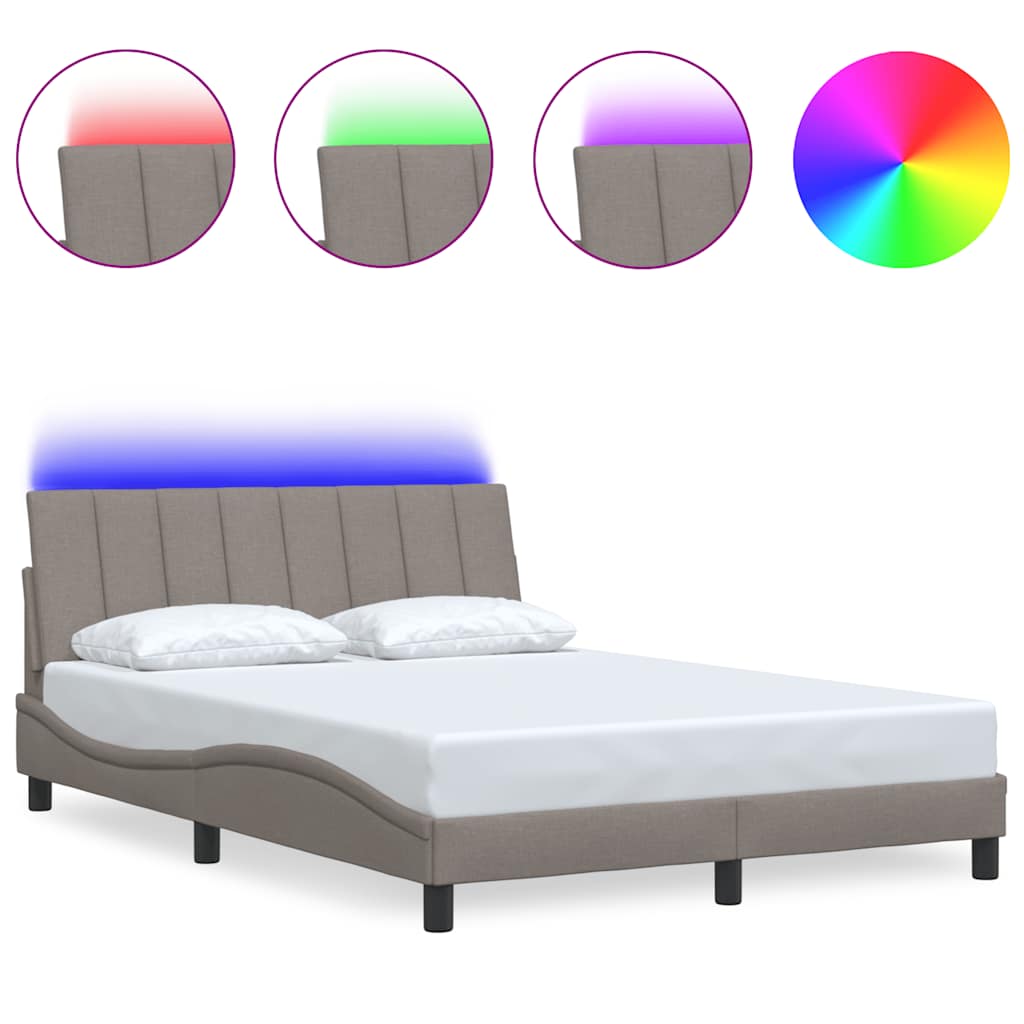 Bedframe zonder matras "Hanko" stof taupe 140x190 cm is nu te koop bij PeponiXL, paradijselijk wonen!