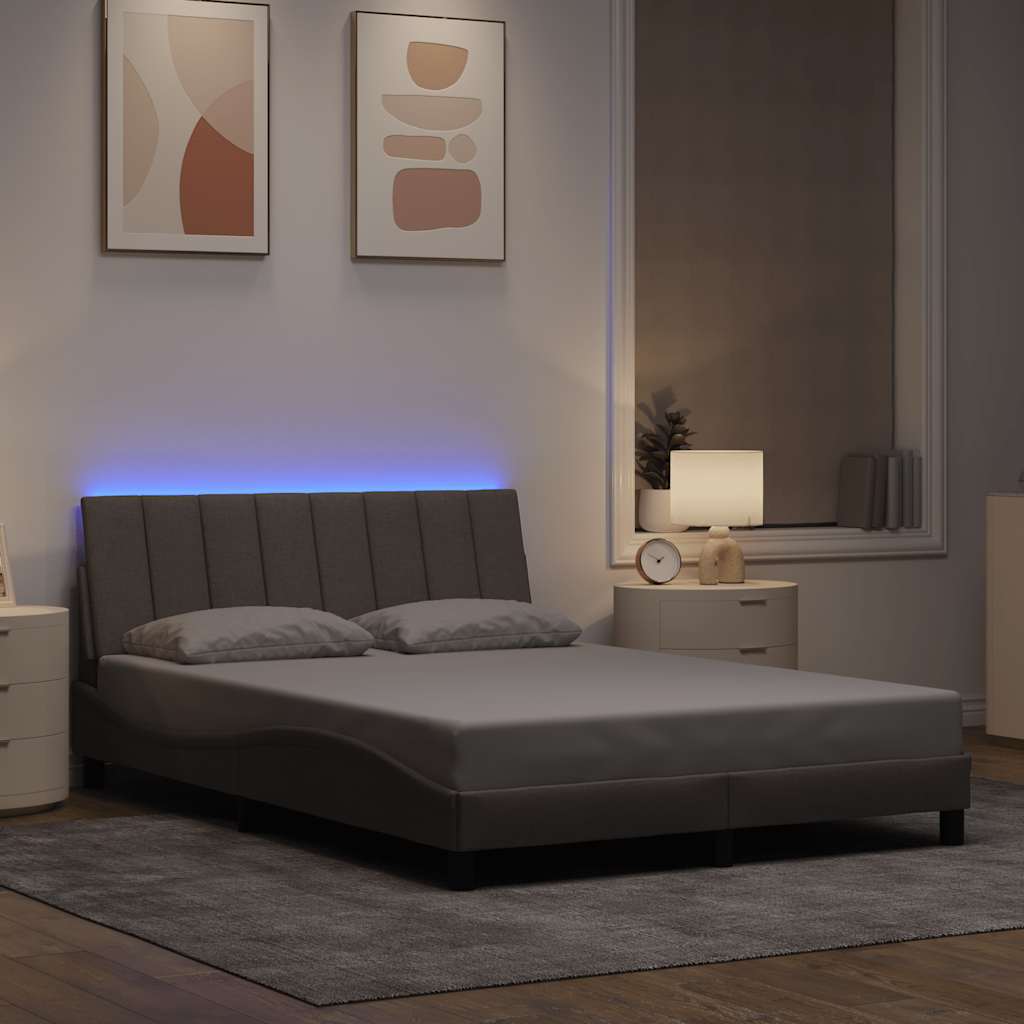 Bedframe zonder matras "Hanko" stof taupe 140x190 cm is nu te koop bij PeponiXL, paradijselijk wonen!