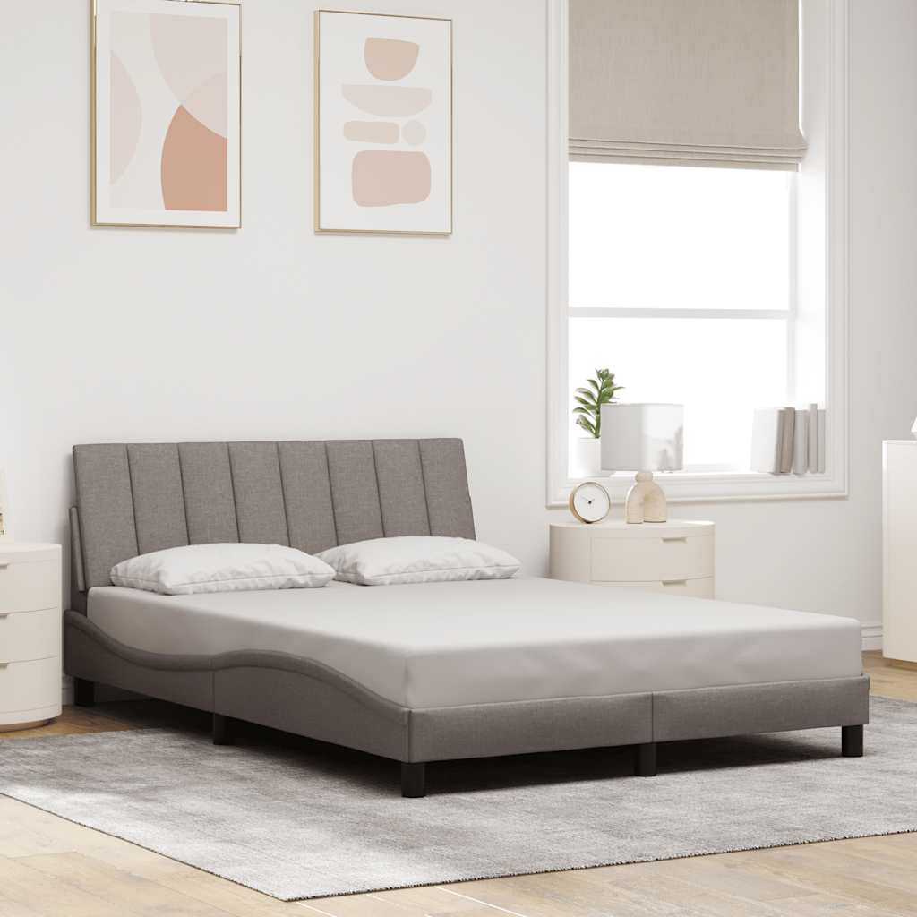 Bedframe zonder matras "Hanko" stof taupe 140x190 cm is nu te koop bij PeponiXL, paradijselijk wonen!