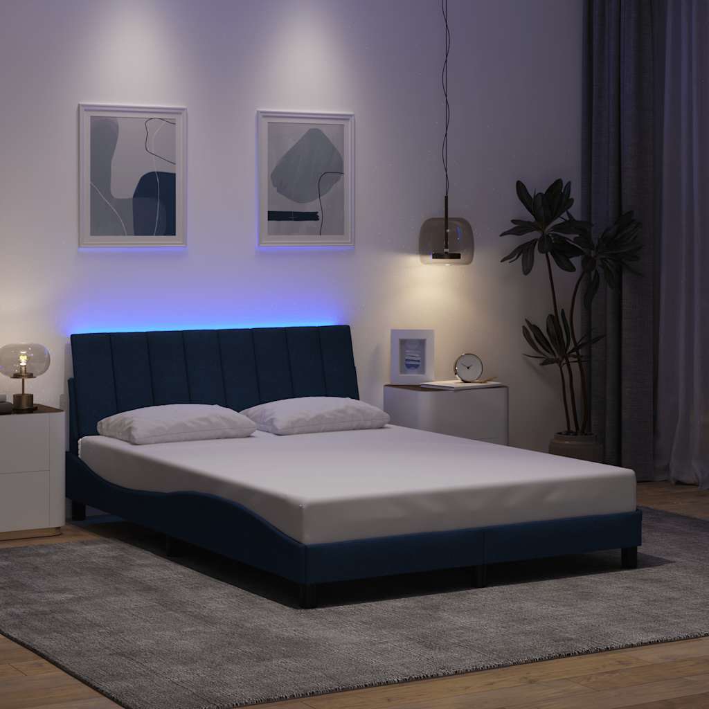 Bedframe zonder matras "Hanko" stof blauw 140x190 cm is nu te koop bij PeponiXL, paradijselijk wonen!