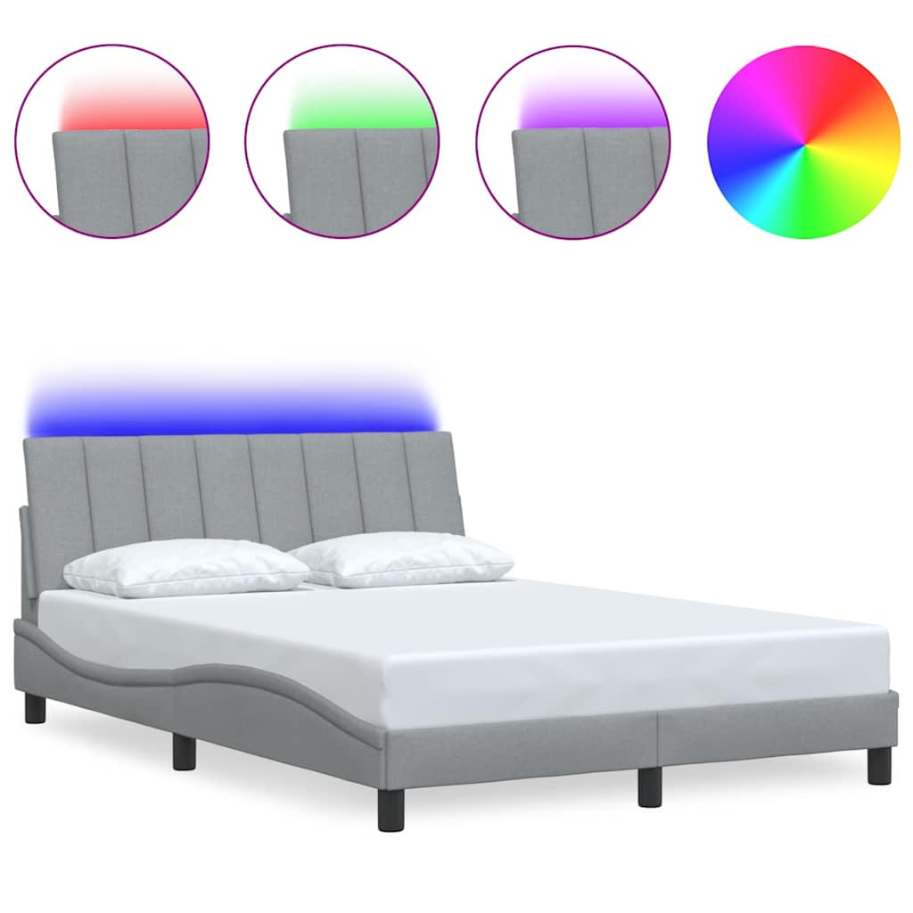 Bedframe zonder matras "Hanko" stof lichtgrijs 140x200 cm is nu te koop bij PeponiXL, paradijselijk wonen!