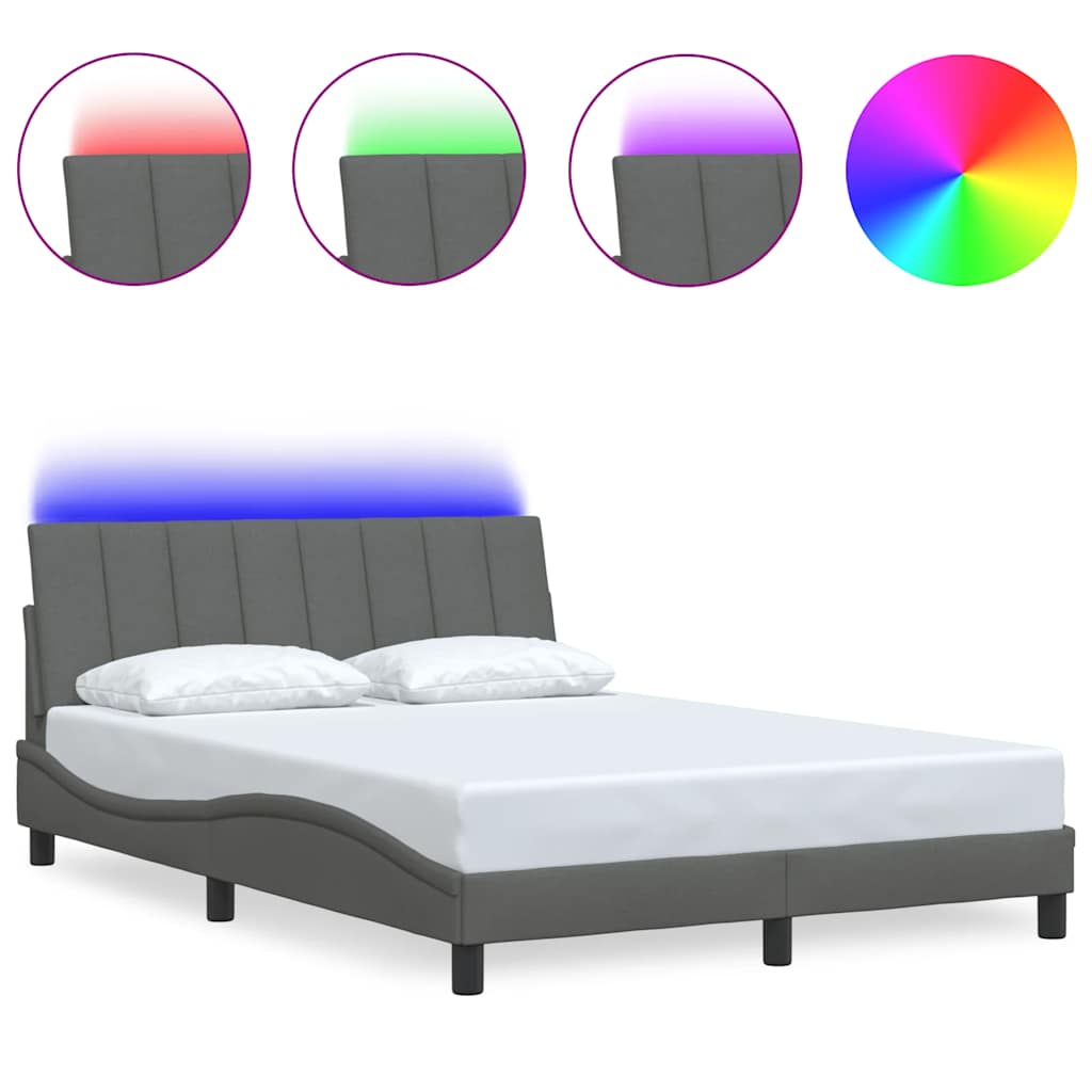 Bedframe zonder matras "Hanko" stof donkergrijs 140x200 cm is nu te koop bij PeponiXL, paradijselijk wonen!