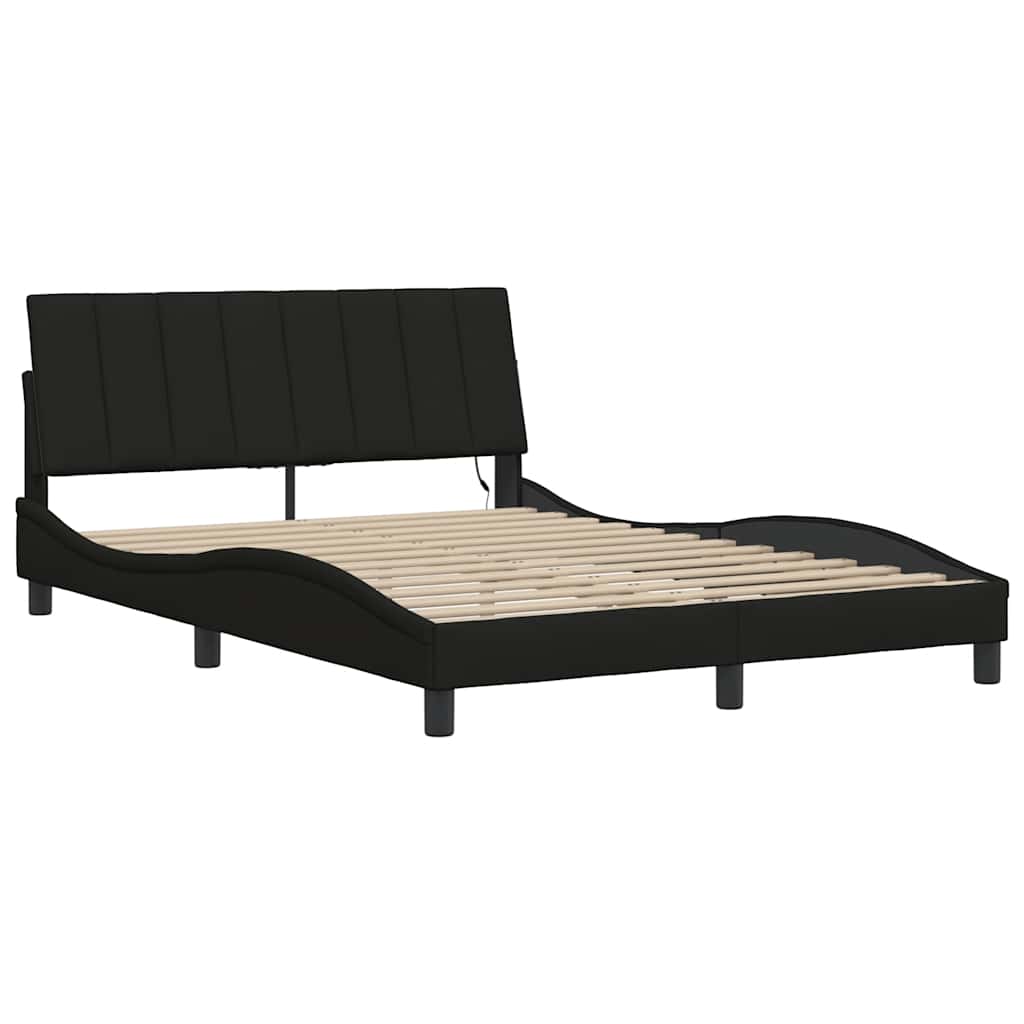 Bedframe zonder matras "Hanko" stof zwart 140x200 cm is nu te koop bij PeponiXL, paradijselijk wonen!