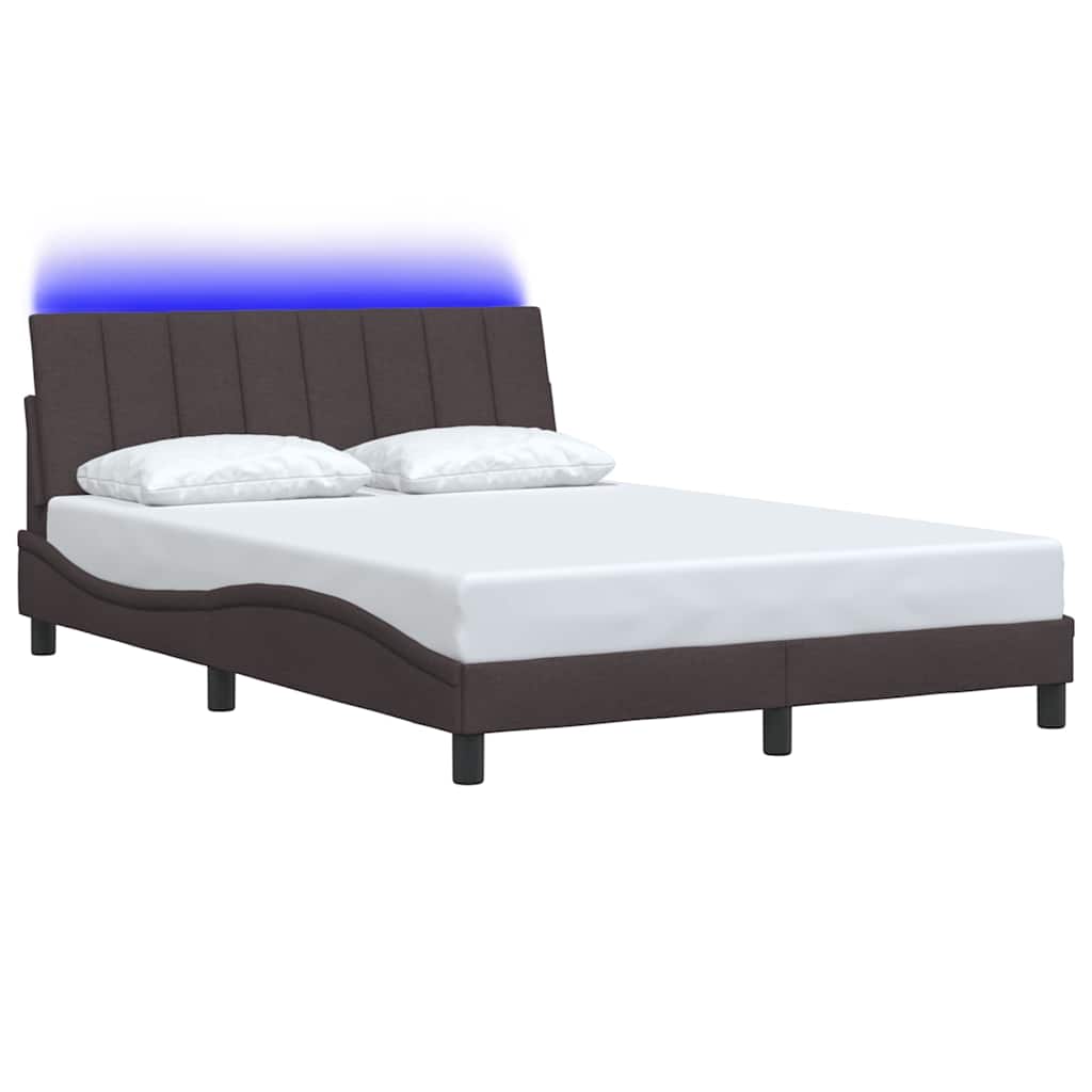 Bedframe zonder matras "Hanko" stof donkerbruin 140x200 cm