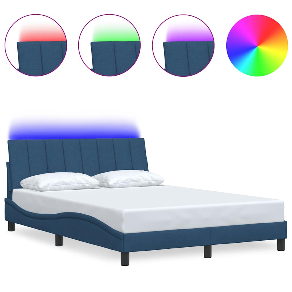 Bedframe zonder matras "Hanko" stof blauw 140x200 cm is nu te koop bij PeponiXL, paradijselijk wonen!