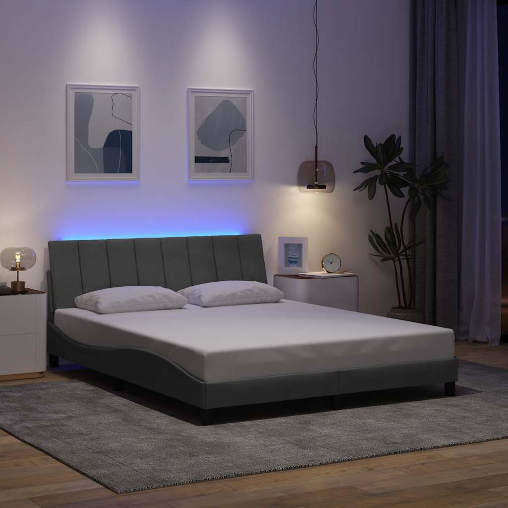 Bedframe zonder matras "Hanko" stof lichtgrijs 160x200 cm is nu te koop bij PeponiXL, paradijselijk wonen!