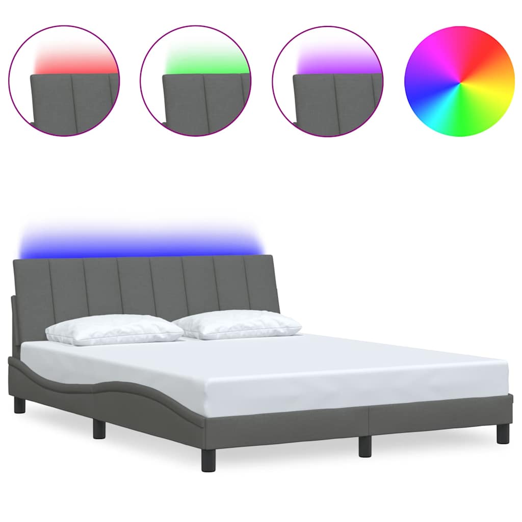 Bedframe zonder matras "Hanko" stof donkergrijs 160x200 cm is nu te koop bij PeponiXL, paradijselijk wonen!