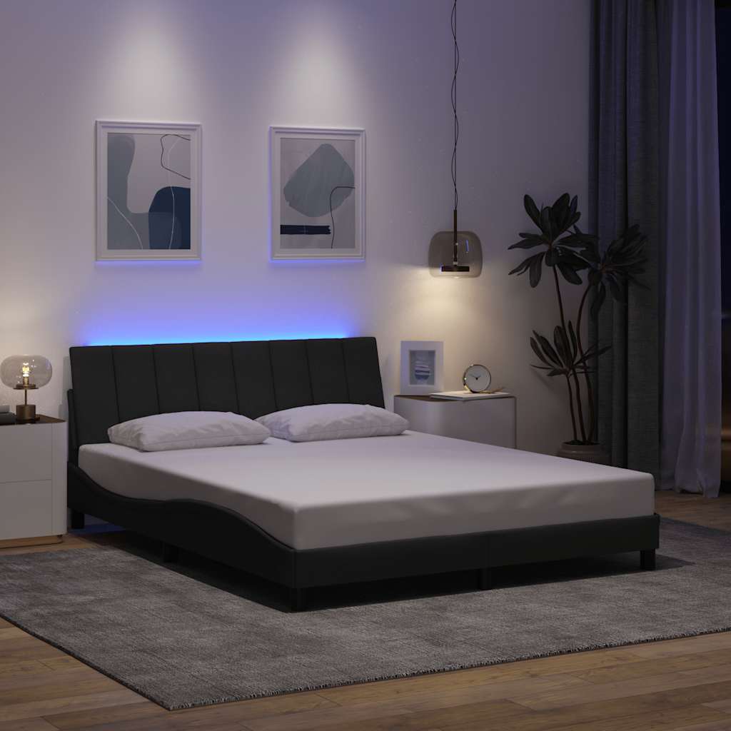 Bedframe zonder matras "Hanko" stof donkergrijs 160x200 cm is nu te koop bij PeponiXL, paradijselijk wonen!