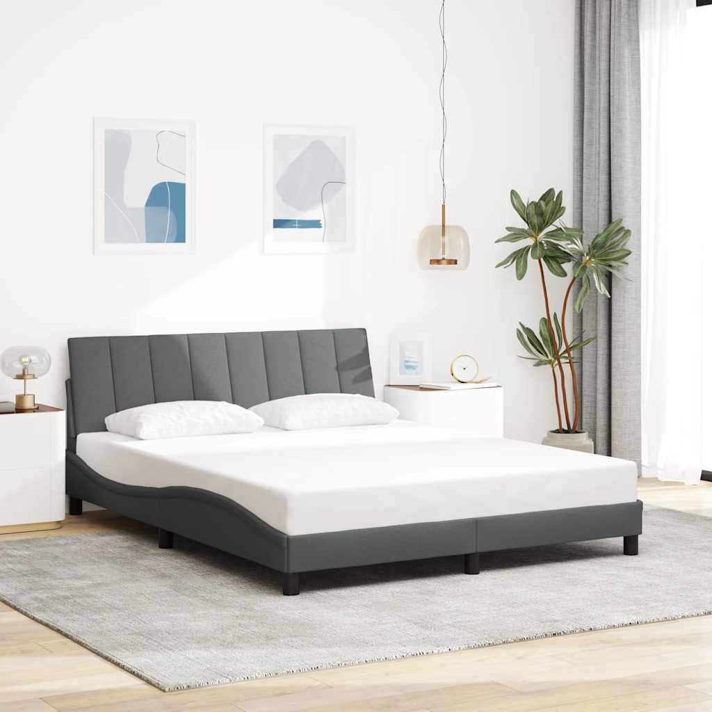 Bedframe zonder matras "Hanko" stof donkergrijs 160x200 cm is nu te koop bij PeponiXL, paradijselijk wonen!