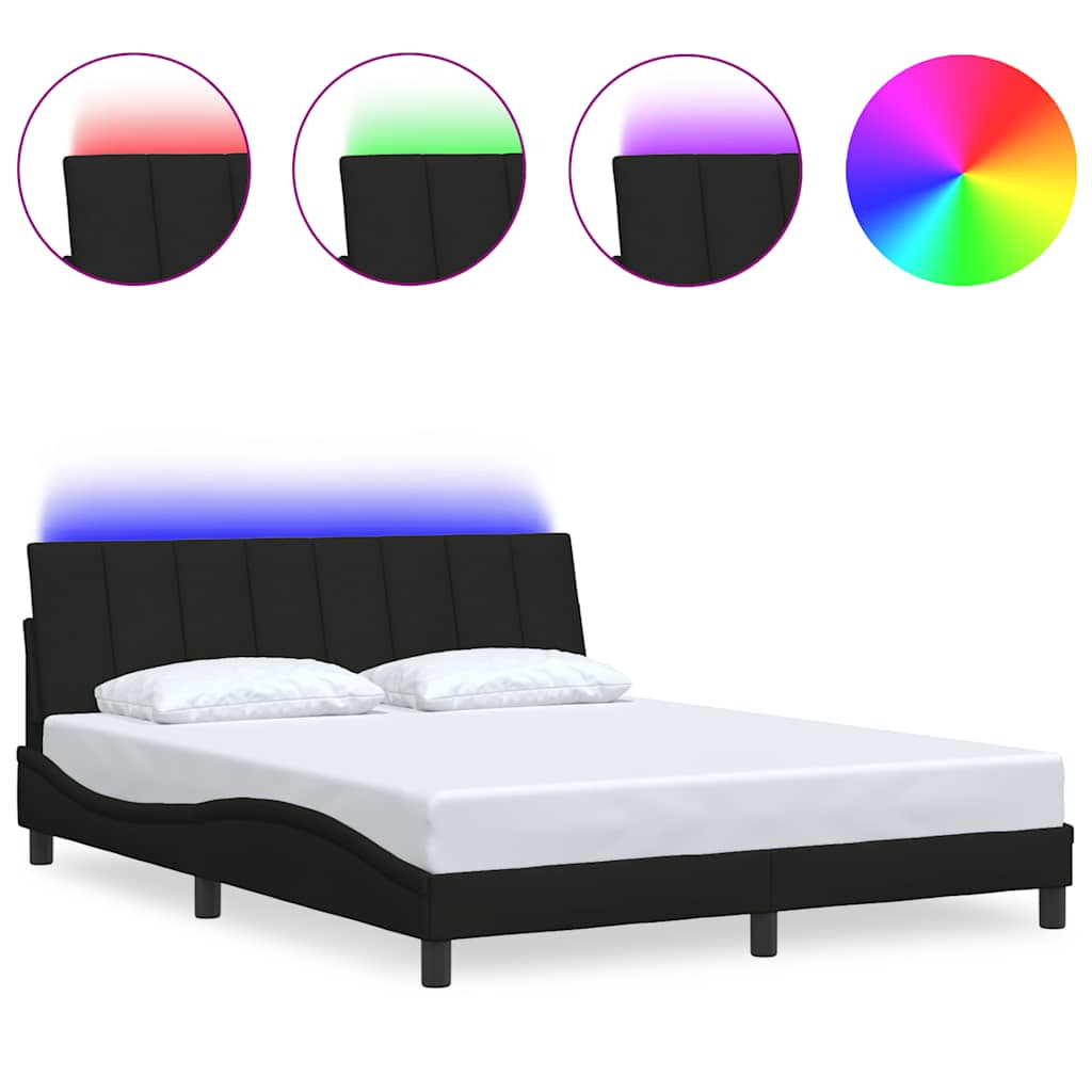 Bedframe zonder matras "Hanko" stof zwart 160x200 cm is nu te koop bij PeponiXL, paradijselijk wonen!
