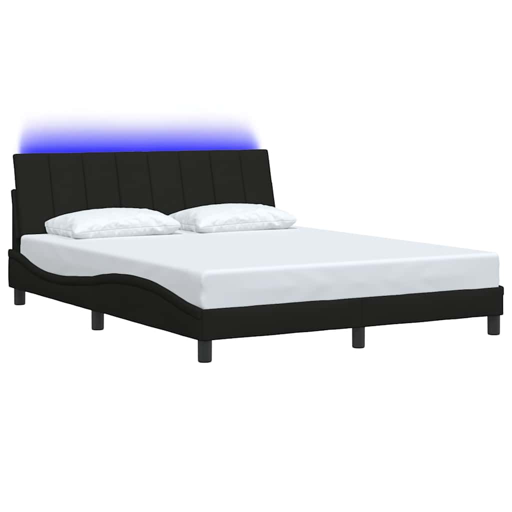 Bedframe zonder matras "Hanko" stof zwart 160x200 cm is nu te koop bij PeponiXL, paradijselijk wonen!