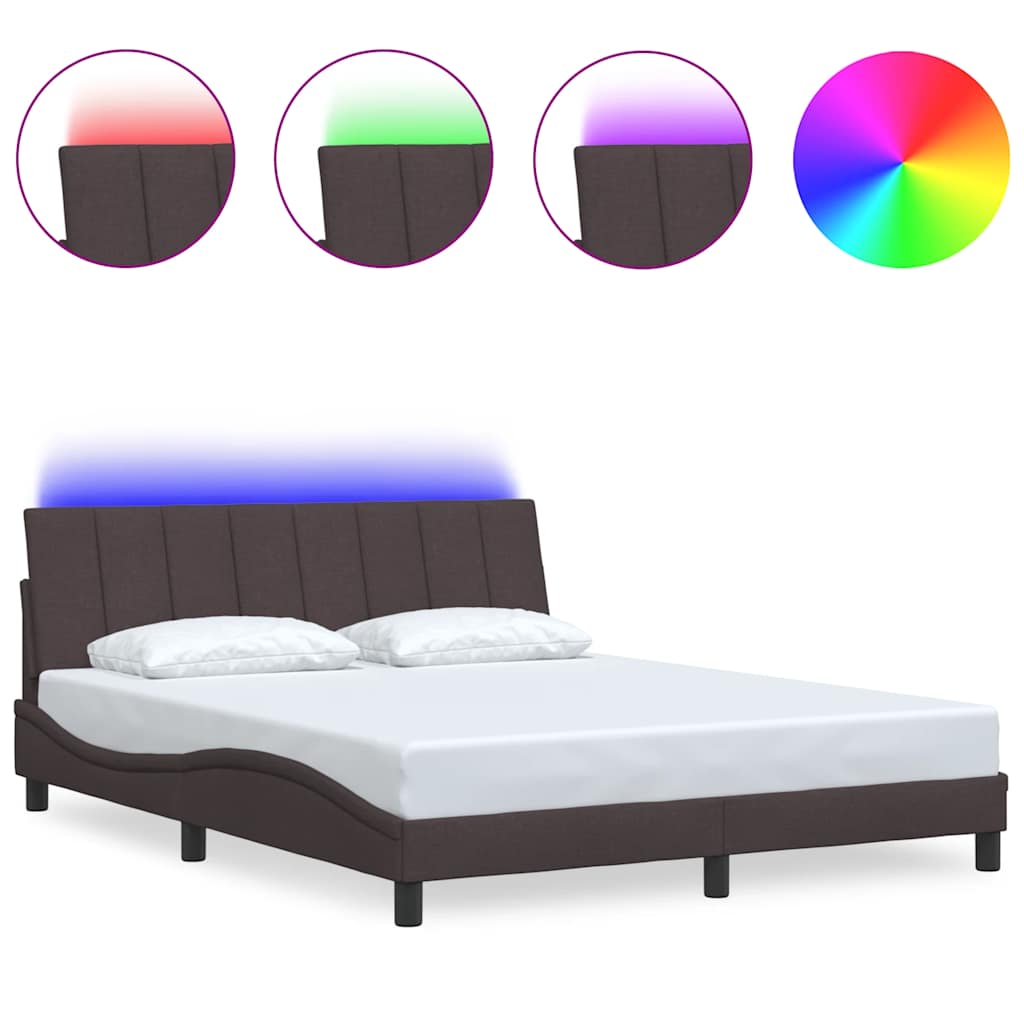Bedframe zonder matras "Hanko" stof donkerbruin 160x200 cm is nu te koop bij PeponiXL, paradijselijk wonen!