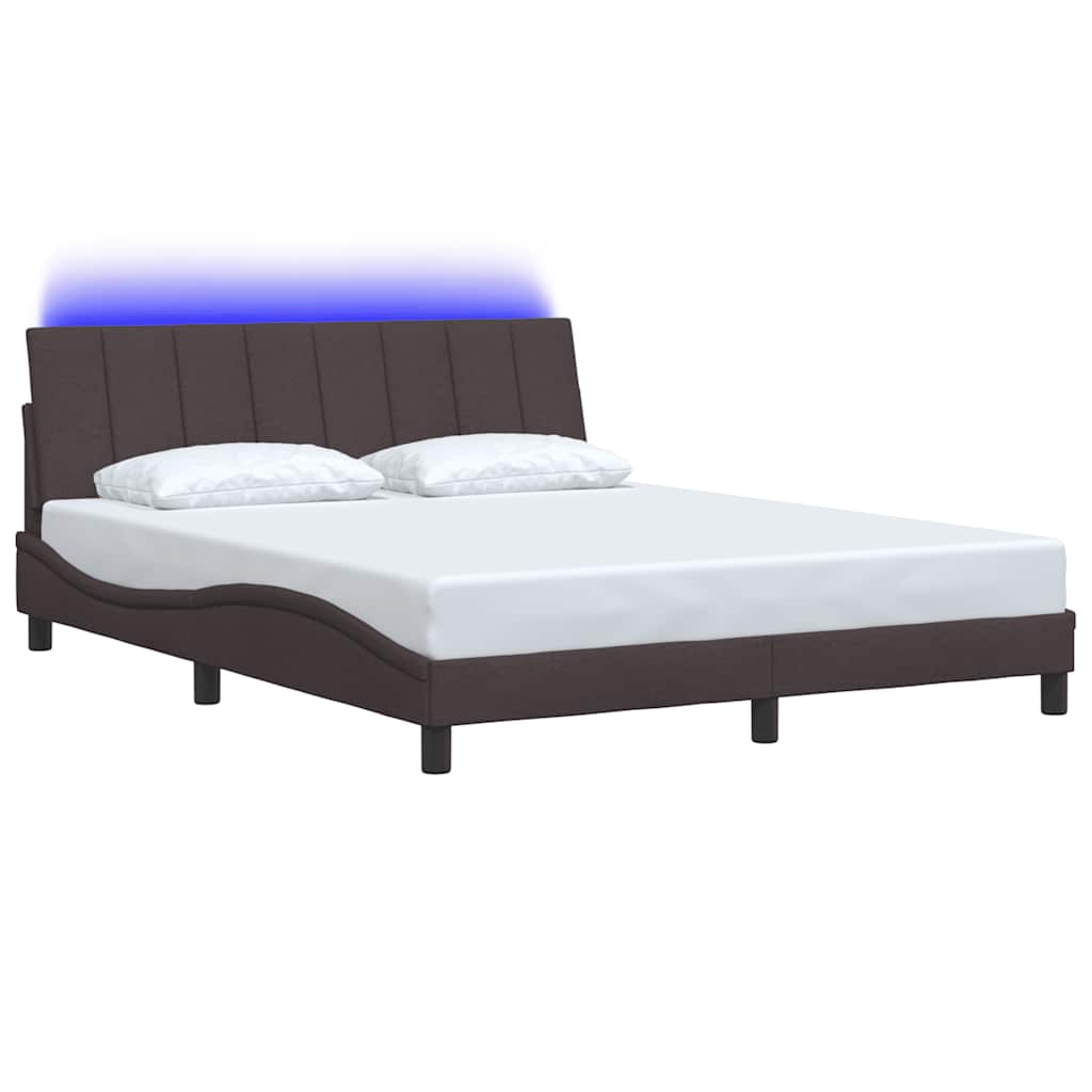 Bedframe zonder matras "Hanko" stof donkerbruin 160x200 cm is nu te koop bij PeponiXL, paradijselijk wonen!