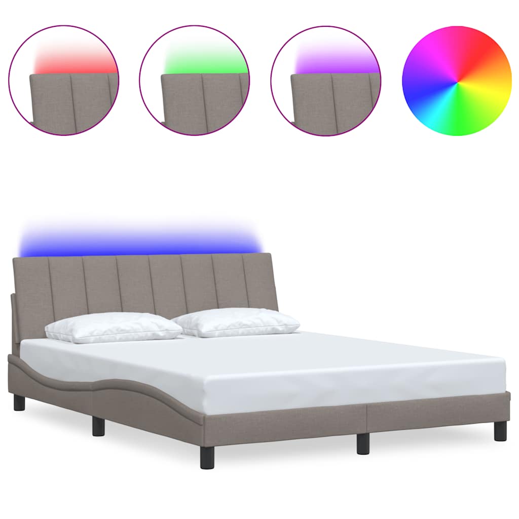 Bedframe zonder matras "Hanko" stof taupe 160x200 cm is nu te koop bij PeponiXL, paradijselijk wonen!