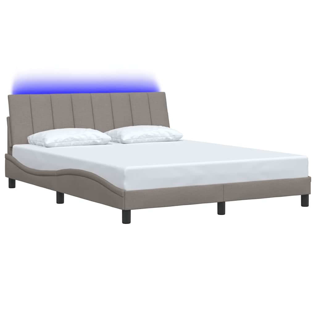 Bedframe zonder matras "Hanko" stof taupe 160x200 cm is nu te koop bij PeponiXL, paradijselijk wonen!