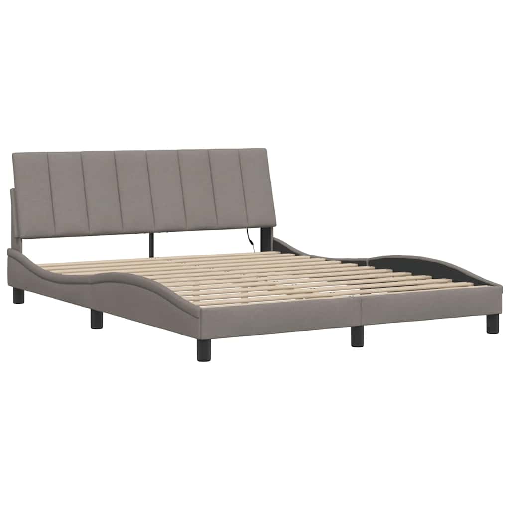 Bedframe zonder matras "Hanko" stof taupe 160x200 cm is nu te koop bij PeponiXL, paradijselijk wonen!