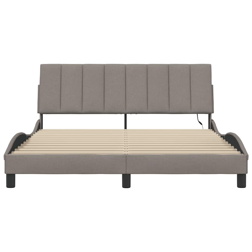 Bedframe zonder matras "Hanko" stof taupe 160x200 cm is nu te koop bij PeponiXL, paradijselijk wonen!